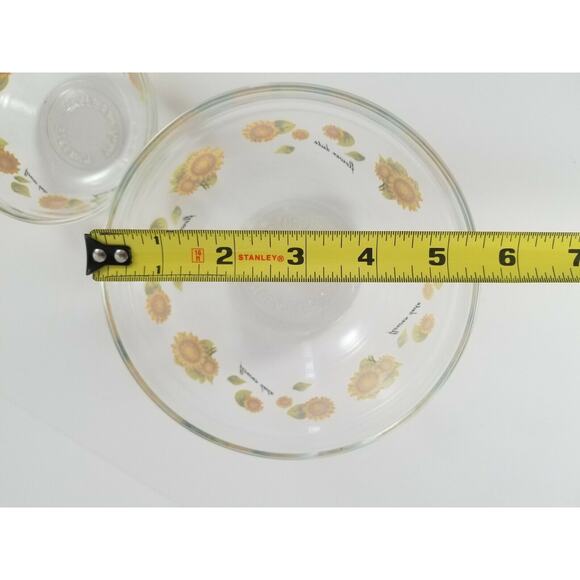 Sunflower Bowl Set Cereal Fruit Prep Dip Glass 2 Piece Bundle Durable Imperial - Picture 8 of 9